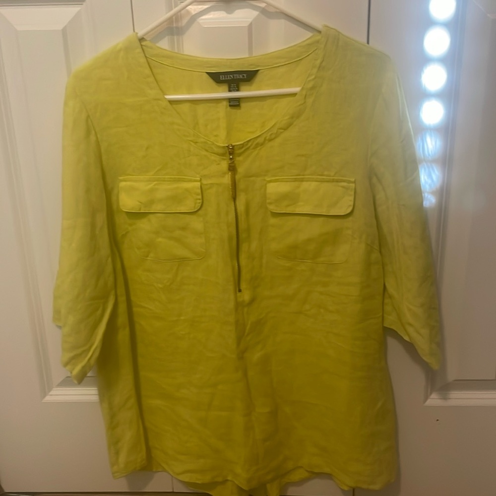Ellen Tracy Linen Blouse